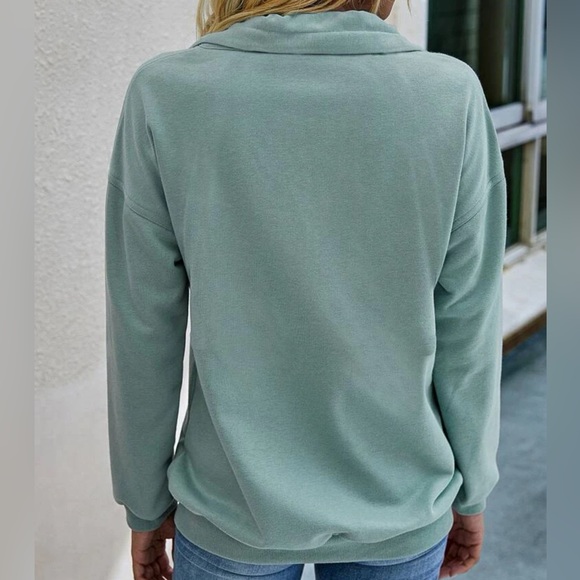 🔆NWOT! Half-Zip Drawstring Drop Shoulder Sweatshirt! - Picture 2 of 5